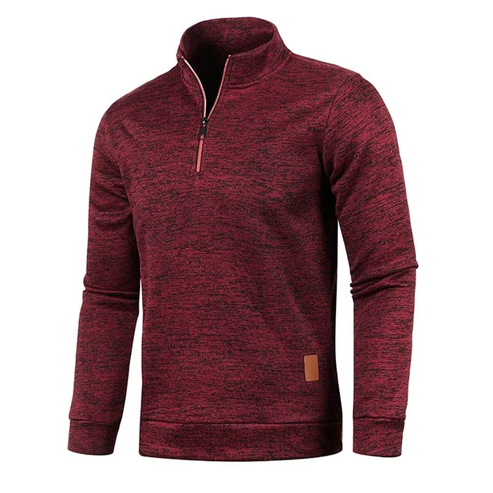 WHWR Men's Fleece Stand Collar Jacket - Slim Casual Half Zipper Pullover - Buy Center US