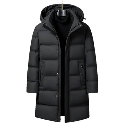 Snow Master Men's Winter Jacket - Long Hooded Down Parka for Cold Weather - Buy Center US