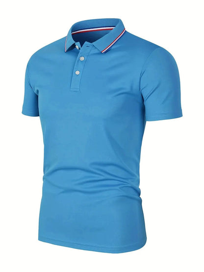 2023 Men's Summer Polo Shirt - Breathable Solid Color Casual Tee - Buy Center US