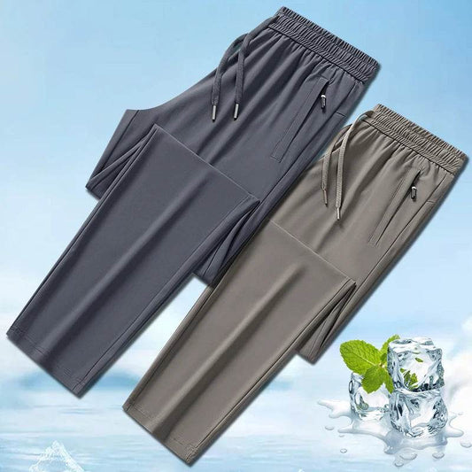 Longe 2024 Summer Ice Silk Men's Trousers - Lightweight Casual Pants - Buy Center US