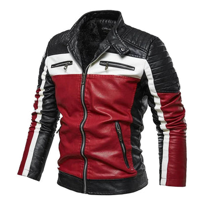 Men’s Yellow PU Leather Biker Jacket - Slim Fit Casual Zipper Coat - Buy Center US