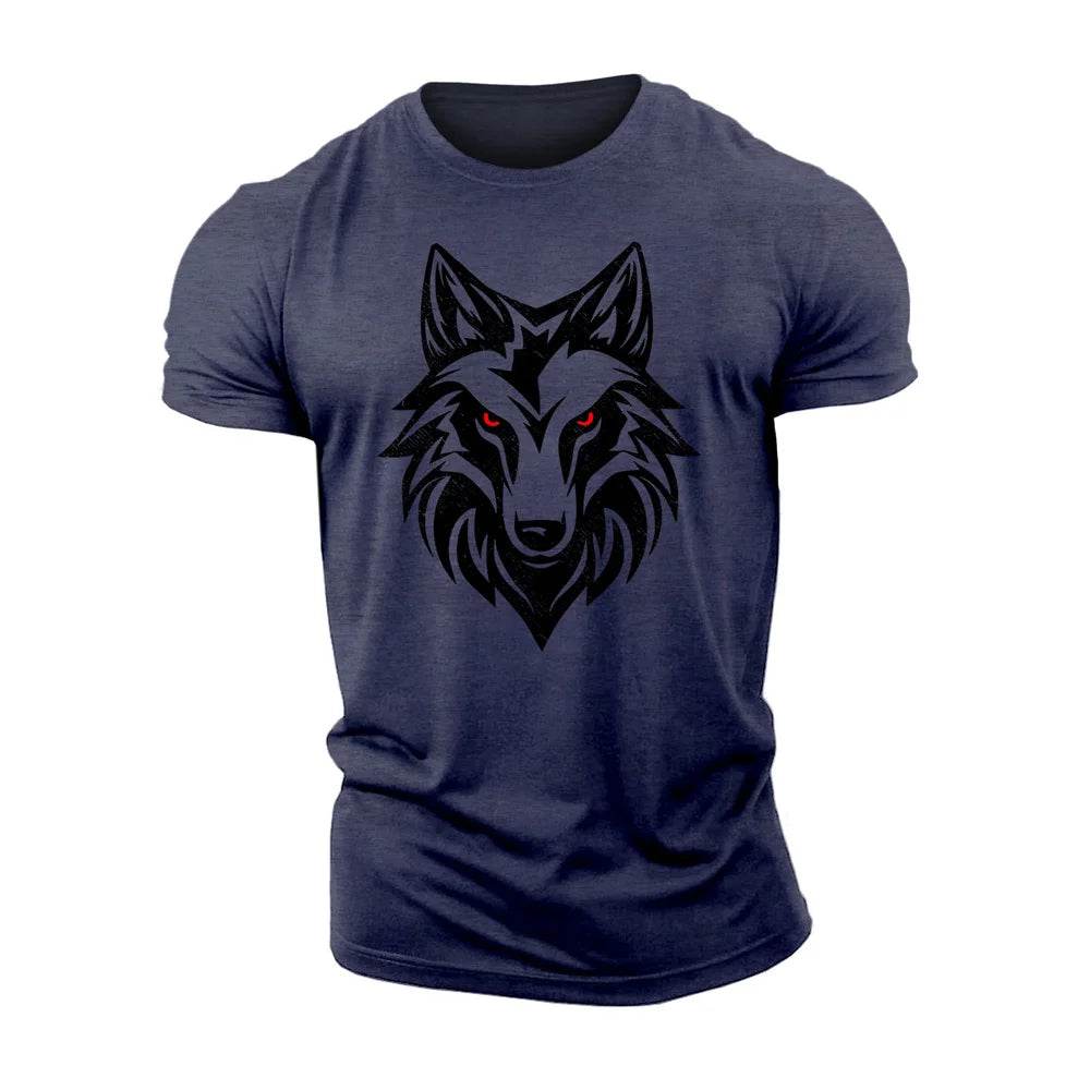 3D Printing Wolf Red Eyes T-Shirt - Casual Short Sleeve for Men - Buy Center US