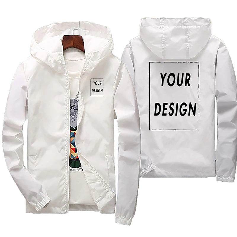 Custom Brand Waterproof Men’s Jacket - Casual Windbreaker in Big Sizes - Buy Center US