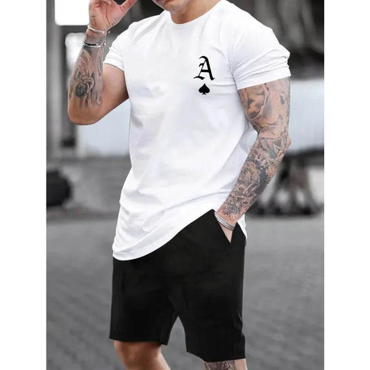 Men's Summer A-line Poker Pattern T-Shirt - Breathable Casual Cotton Tee - Buy Center US