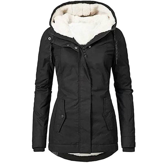 Kalenmos Women's Hooded Zipper Coat - Casual Thick Parka for Autumn - Buy Center US