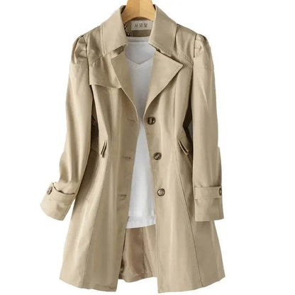 Kalenmos Women’s Slim Fit Trench Coat - Elegant Autumn Outerwear - Buy Center US