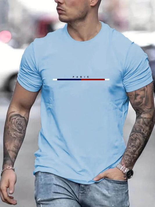 Paris Graphic T-Shirts for Men - Breathable Short Sleeve Casual Tees - Buy Center US