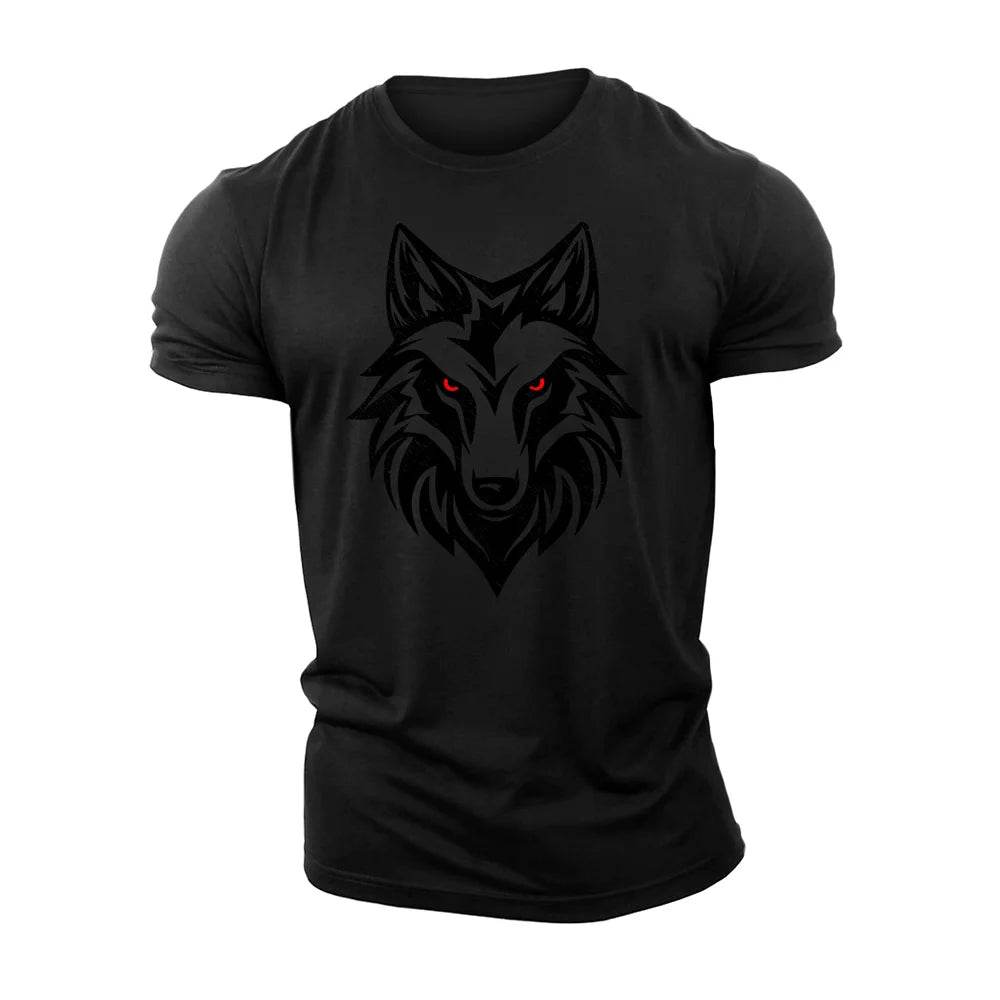 3D Printing Wolf Red Eyes T-Shirt - Casual Short Sleeve for Men - Buy Center US