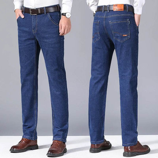 Men's Casual Business Jeans - Thin Fit, Comfortable High Waisted - Buy Center US