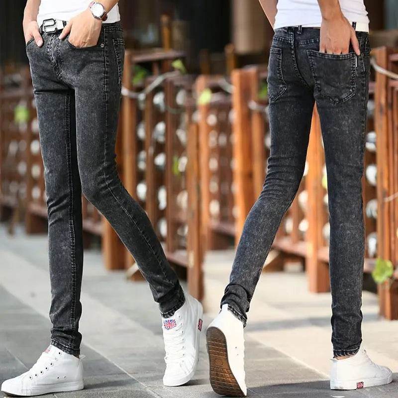 Cowboy Men's Slim Fit Denim Jeans - Korean Style Casual Trousers - Buy Center US