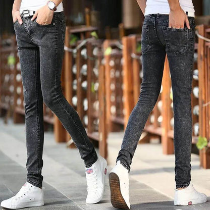 Cowboy Men's Slim Fit Denim Jeans - Korean Style Casual Trousers - Buy Center US