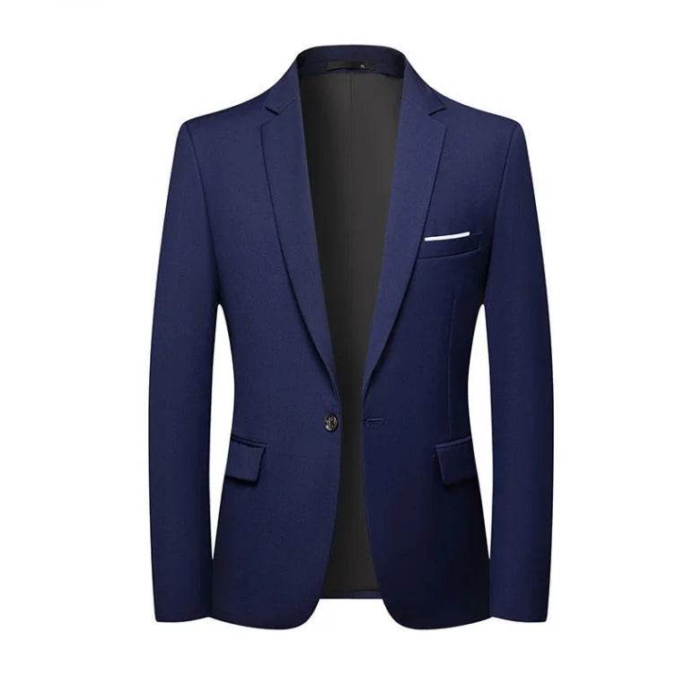 Men's Slim Fit Business Suit - Korean Style Single Breasted Blazer - Buy Center US