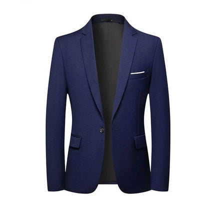 Men's Slim Fit Business Suit - Korean Style Single Breasted Blazer - Buy Center US