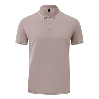Classic Striped Polo T-Shirt for Men - Short Sleeve, Casual & Breathable - Buy Center US
