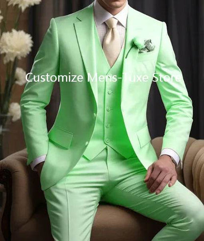 Elegant Men's Wedding Suit - Slim Fit 3-Piece Blazer, Pants & Vest - Buy Center US