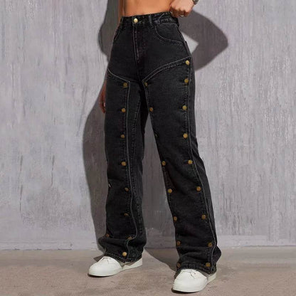 High Street Women’s Wide Leg Denim Pants - Cargo Cutout Style - Buy Center US