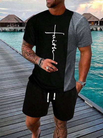 Urban Men's Crew Neck Short Sleeve Suit - Casual & Comfortable for Outdoor - Buy Center US