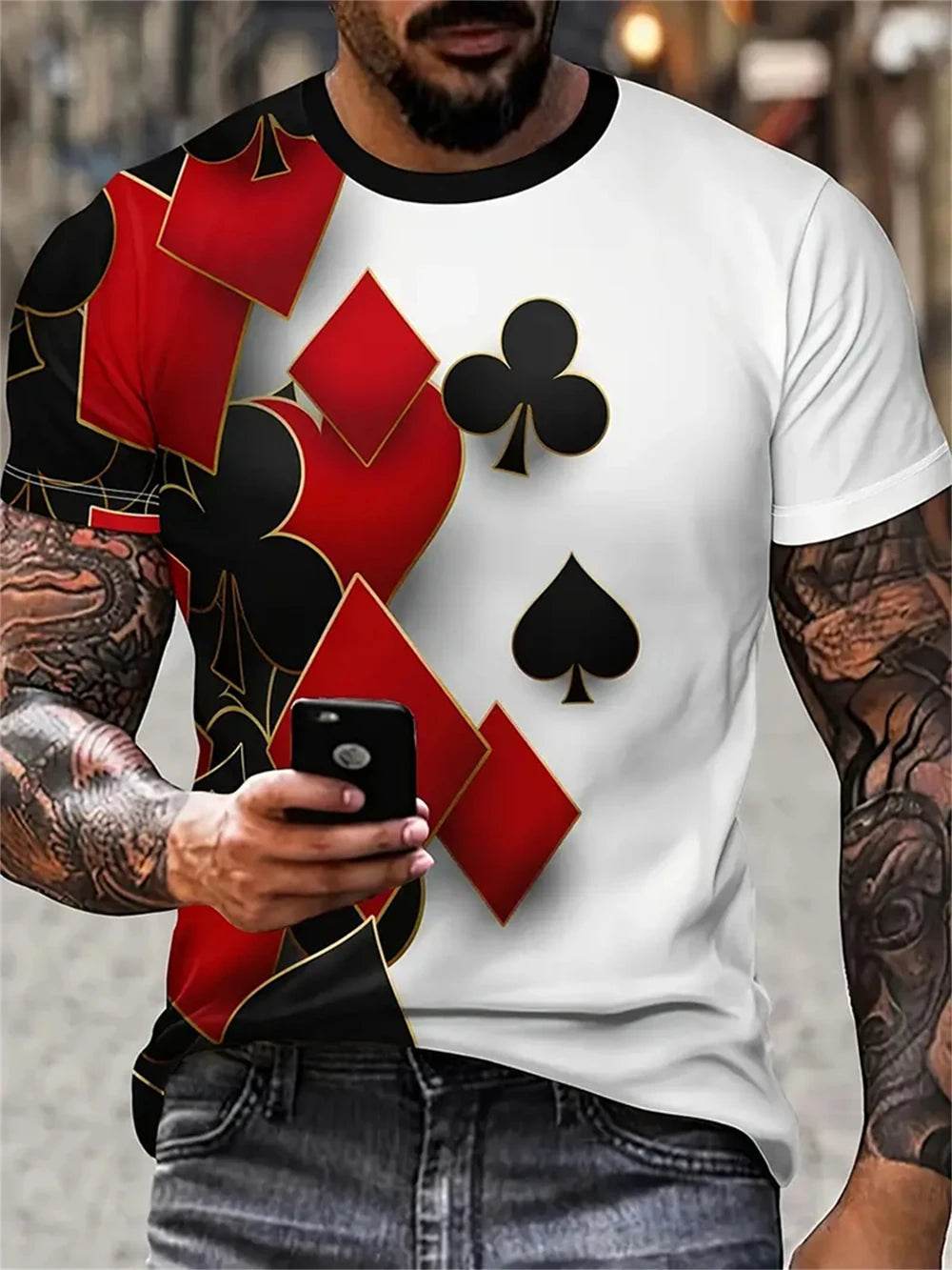 Men's Lion Print Crew Neck T-Shirt - Soft, Breathable Summer Casual Wear - Buy Center US