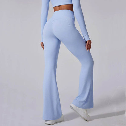 Women's High Waist Flared Leggings - Breathable Yoga Pants for Workouts - Buy Center US