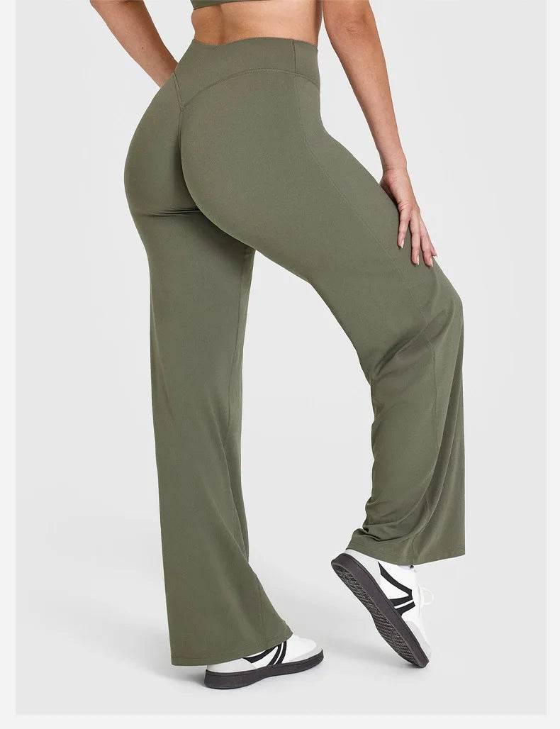 Women's High Waist Yoga Pants - Breathable Wide-Leg Fitness Trousers - Buy Center US