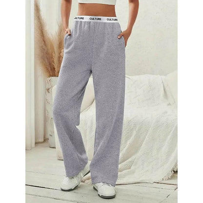 Women's High Waist Wide Leg Pants - Casual Solid Color Style - Buy Center US