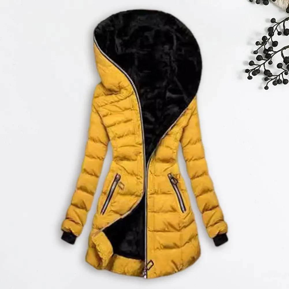 Women's Hooded Down Jacket - Thick Plush-Lined Winter Coat - Buy Center US