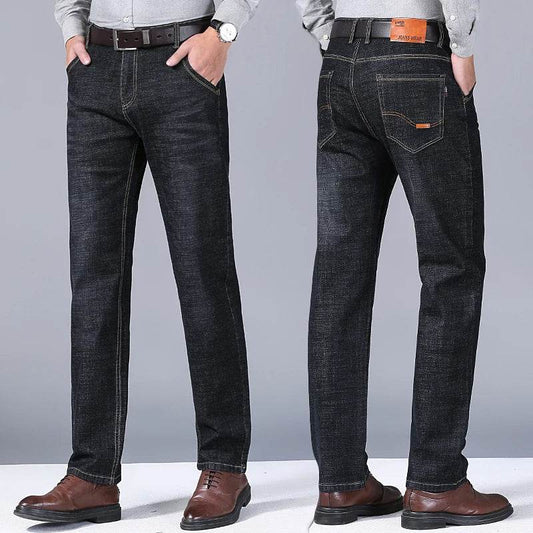Men's Casual Business Jeans - Thin Fit, Comfortable High Waisted - Buy Center US