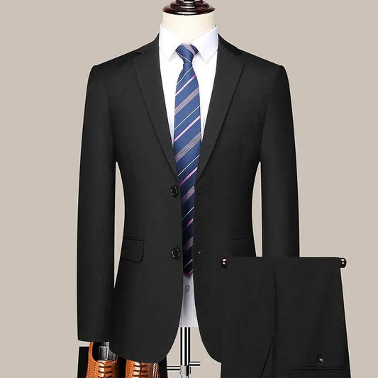 Korean Slim-Fit Business Suit Set - Men’s Formal Dress Wear for Work - Buy Center US