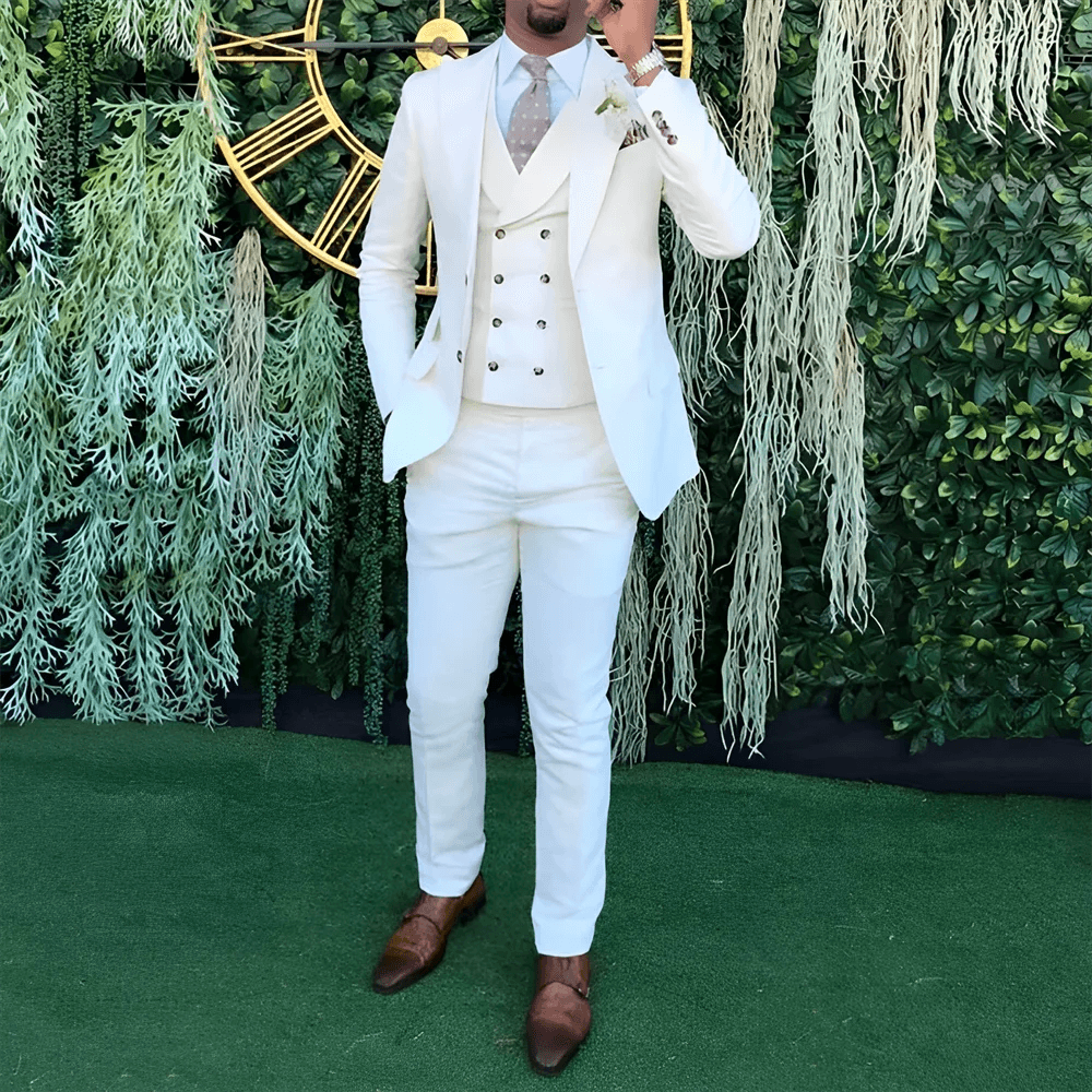 Men's 3-Piece Wedding Suit - Elegant Single-Breasted Jacket & Trousers - Buy Center US