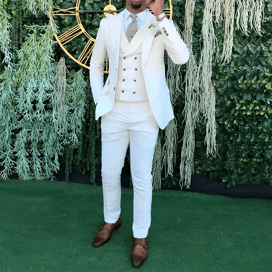 Men's 3-Piece Wedding Suit - Elegant Single-Breasted Jacket & Trousers - Buy Center US