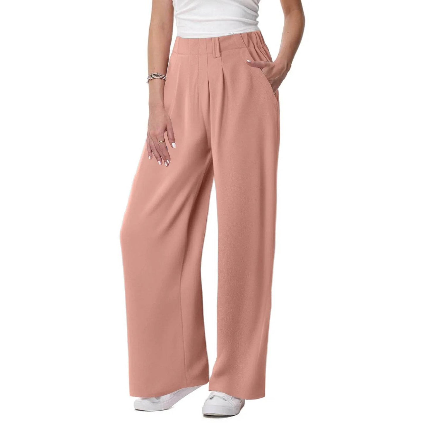 ZOMAXIUJEE Women's Solid Color Palazzo Pants - Casual & Comfortable - Buy Center US