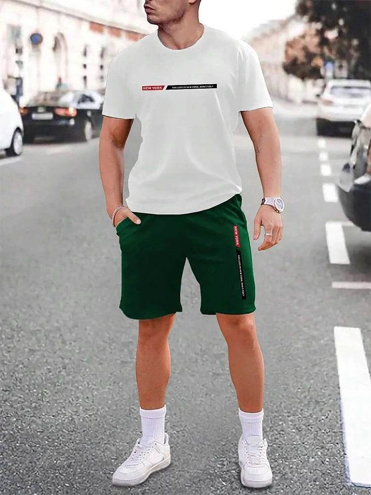 Urban Men's Crew Neck Short Sleeve Suit - Casual & Comfortable for Outdoor - Buy Center US