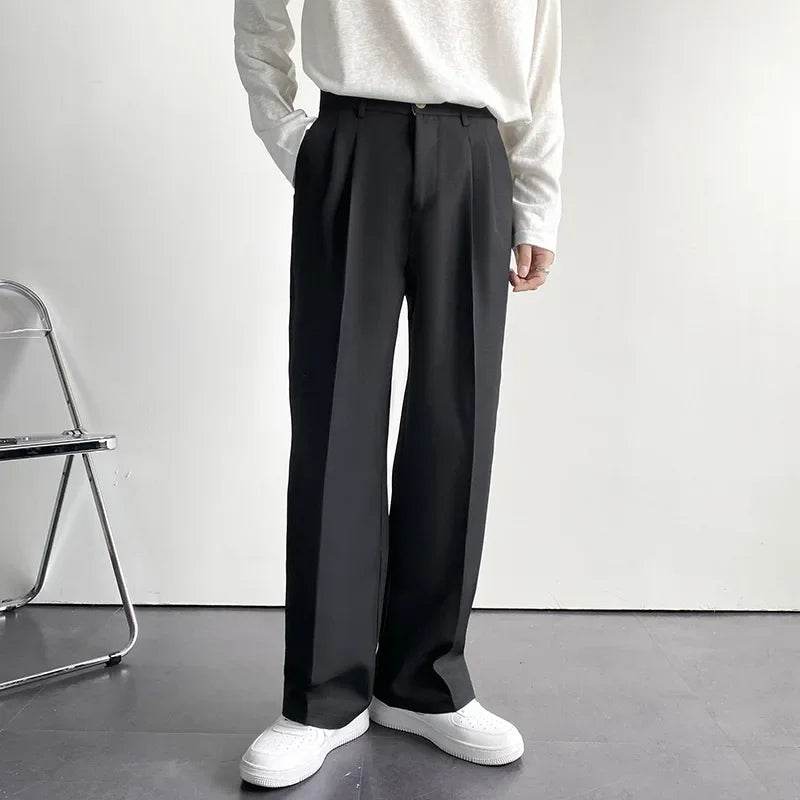 2025 Fashion Korean Loose Wide Pants - Casual White Baggy Trousers for Men - Buy Center US
