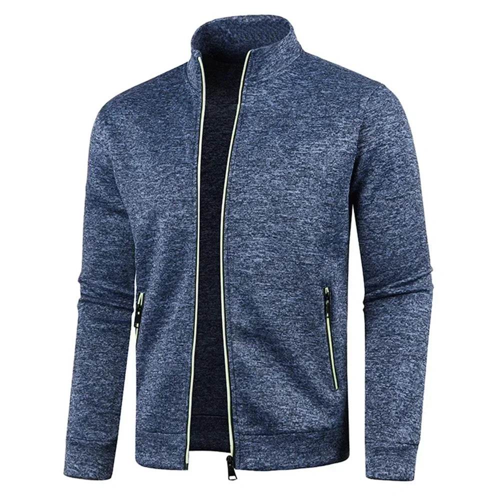 Men's Casual Zipper Hoodie - Stylish Black/Green/Gray Color Block Sweatshirt - Buy Center US