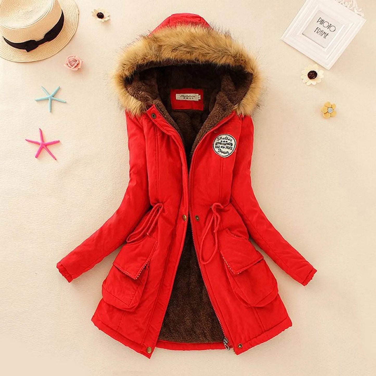 Women's Plus Size Warm Hooded Parka - Fleece Lined Mid-Length Jacket - Buy Center US
