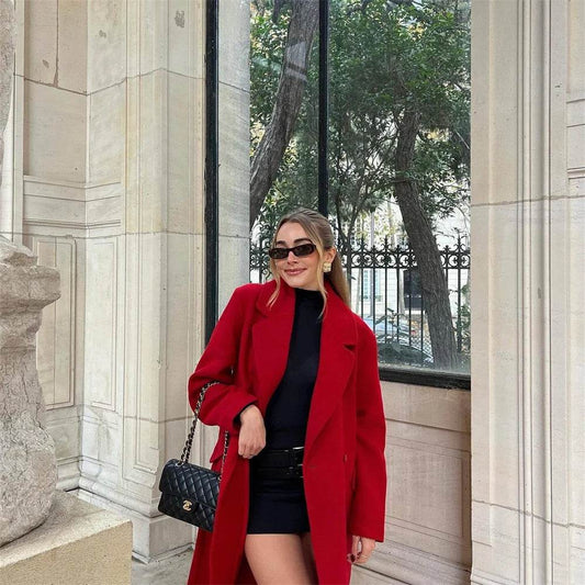 UNIZERA Women's Double Breasted Long Coat - Casual Autumn Fashion - Buy Center US