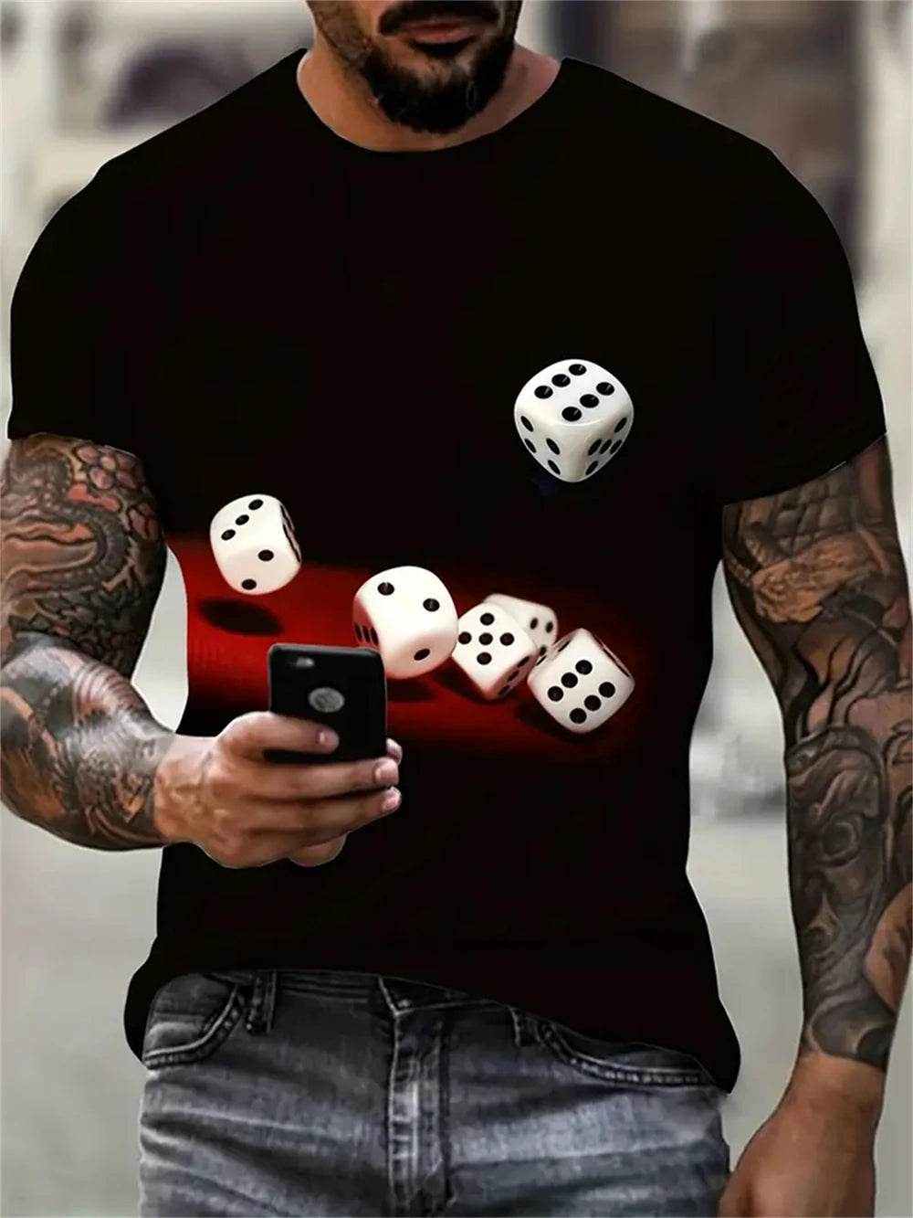 Men's Lion Print Crew Neck T-Shirt - Soft, Breathable Summer Casual Wear - Buy Center US