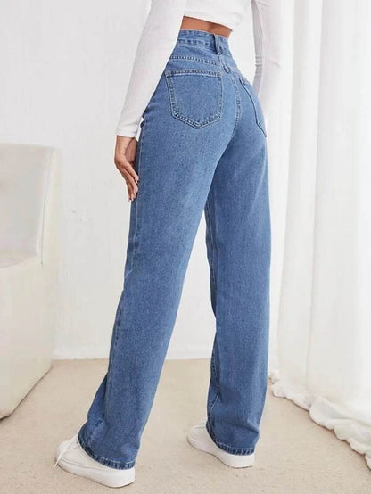 LEEYOVEE Women's Slimming Straight Jeans - All-Match Casual Style - Buy Center US