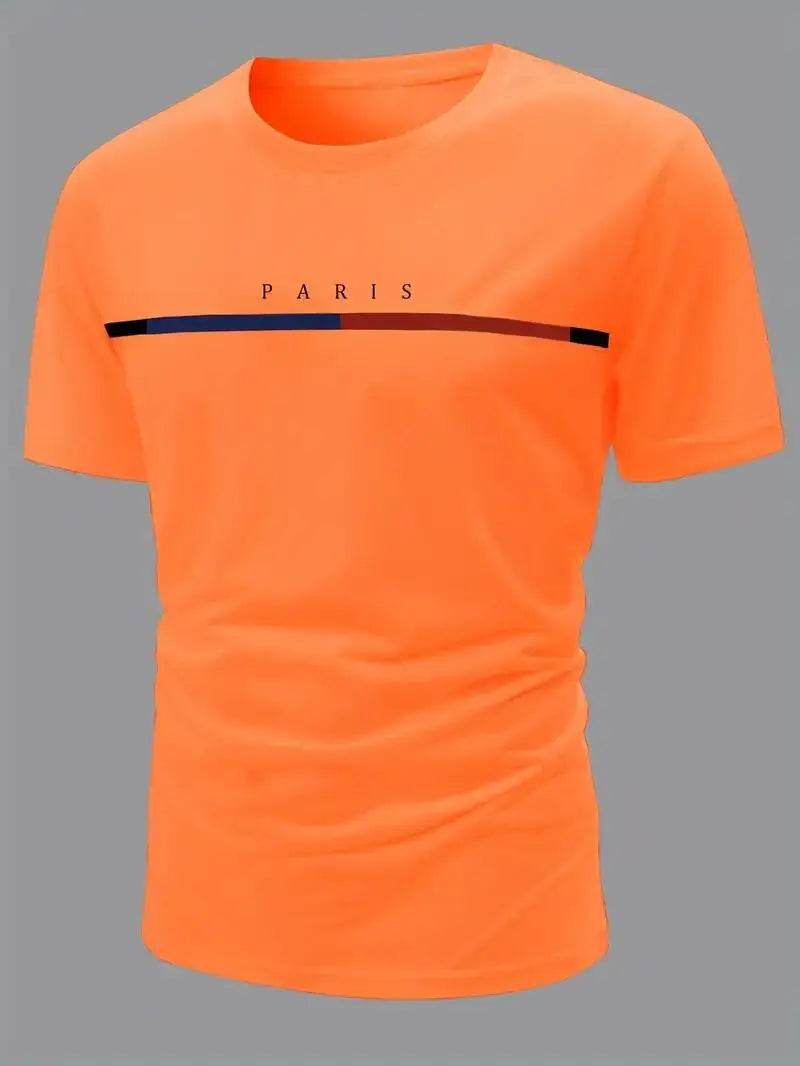 Men's Paris Pattern T-Shirt - Breathable Summer Casual Wear - Buy Center US