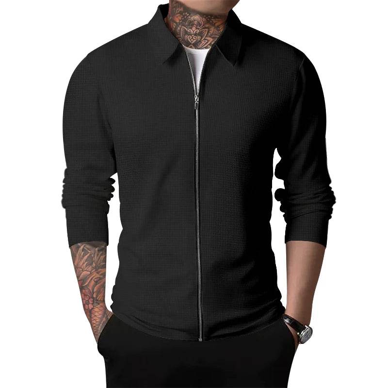 2024 Men's Casual Zipper Jacket - Spring & Autumn Long Sleeve Coat - Buy Center US