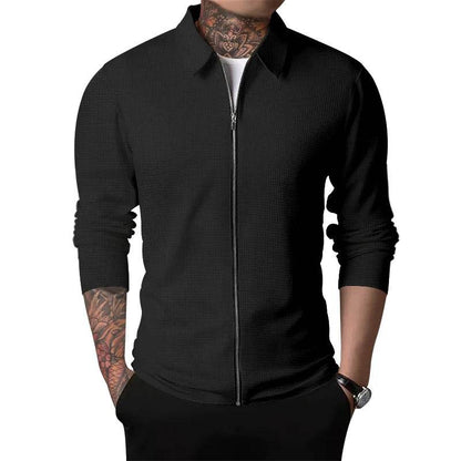 2024 Men's Casual Zipper Jacket - Spring & Autumn Long Sleeve Coat - Buy Center US