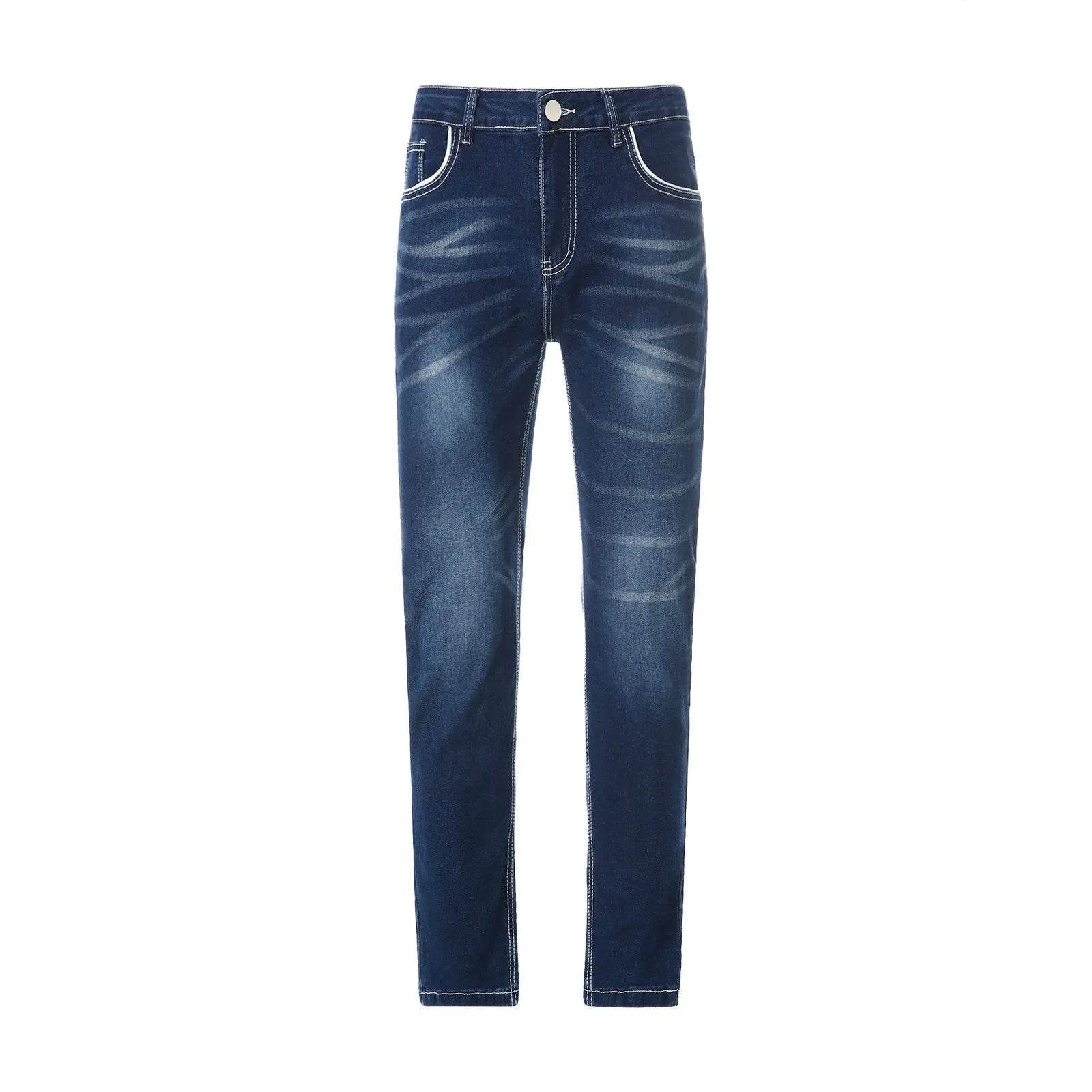 Wulend Vintage Men’s Distressed Denim Jeans - Punk Style Loose Fit - Buy Center US