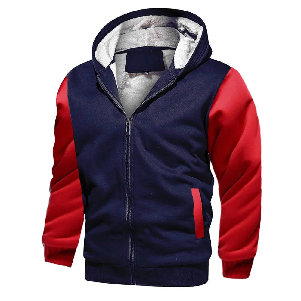 Men's Camouflage Fleece Jacket - Hooded, Thick Winter Coat for Casual Wear - Buy Center US