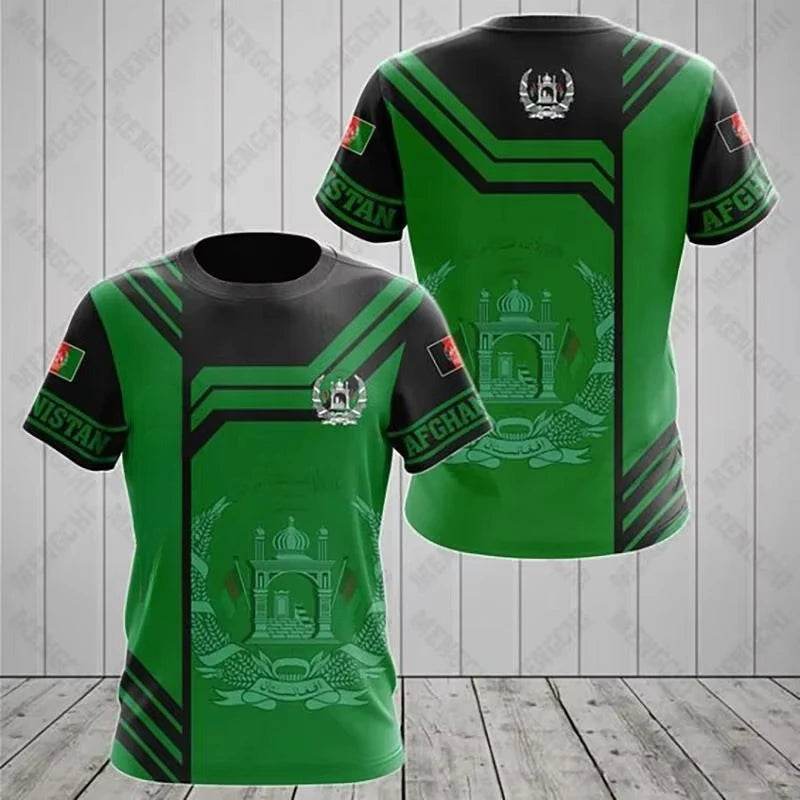2025 Afghanistan Flag T-shirt - Men's Casual 3D Round Neck Design - Buy Center US