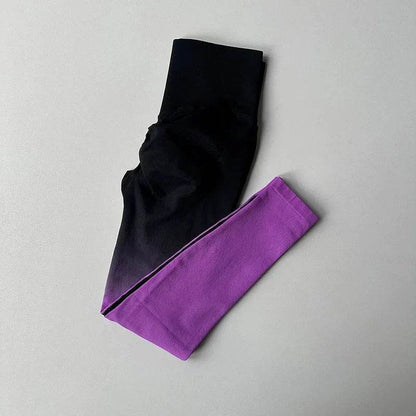 Women's High Waist Gradient Yoga Pants - Elastic Fit & Ankle-Length - Buy Center US
