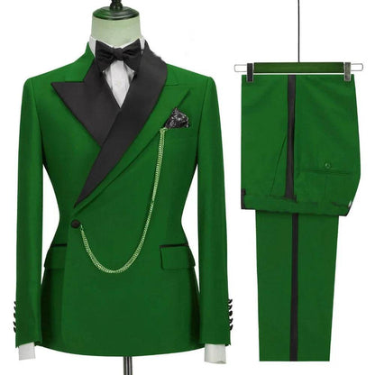 Elegant Yellow Men’s Suit - Slim Fit Peaked Lapel Blazer & Pants - Buy Center US