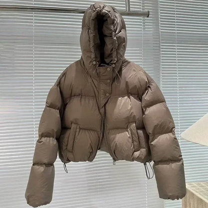 Women's Casual Oversized White Duck Down Jacket - Warm & Stylish - Buy Center US