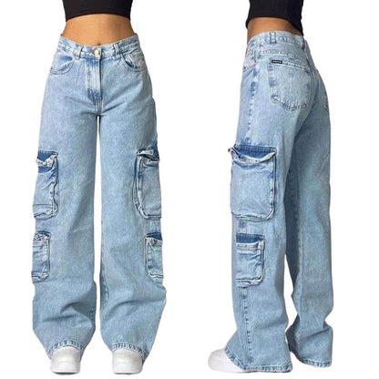 Y2K Harajuku Big Pocket Baggy Jeans for Men - Vintage Punk Style - Buy Center US