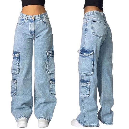 Y2K Harajuku Big Pocket Baggy Jeans for Men - Vintage Punk Style - Buy Center US