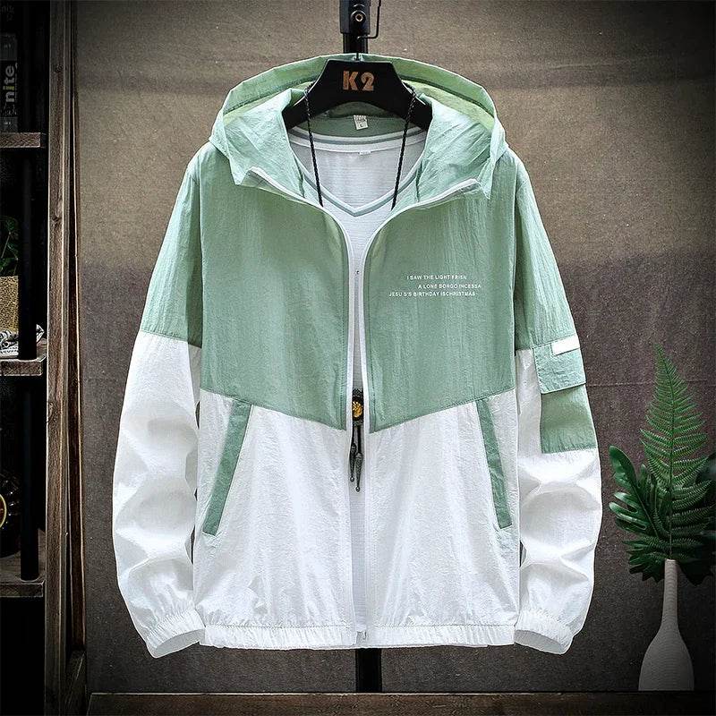 Men's Ultra Light Hooded Windbreaker Jacket - UV Sun Protection, Casual Style - Buy Center US